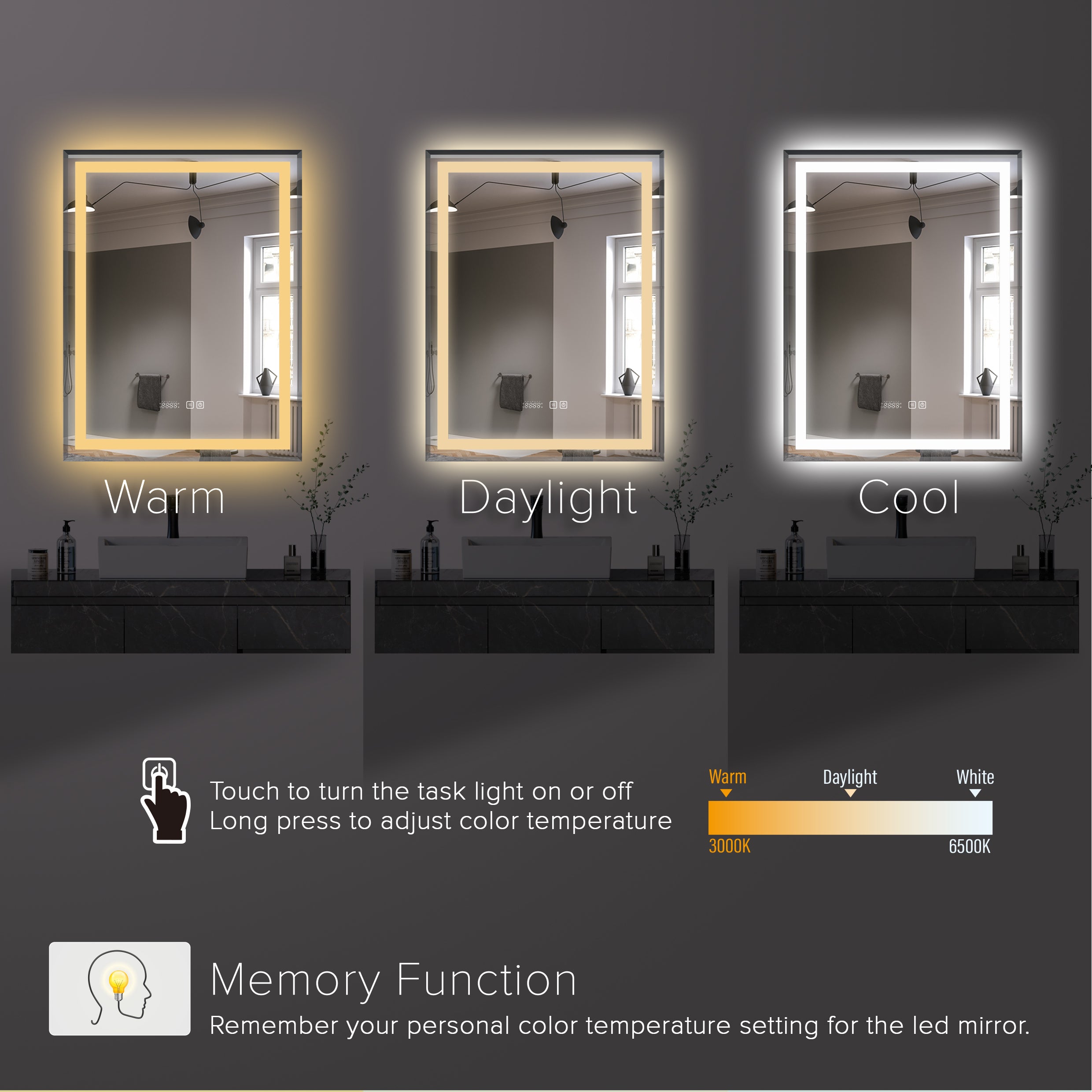 Bellevue Collection LED Mirror – Lucky Cabinets